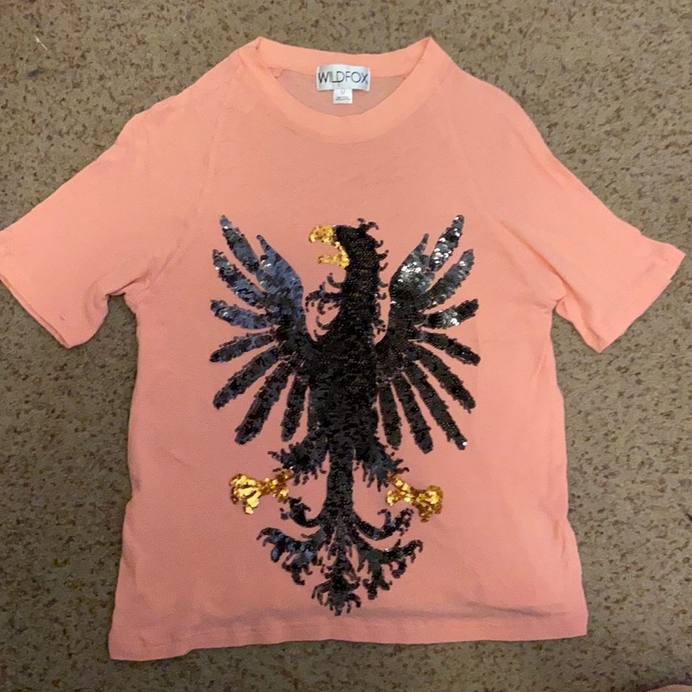 RARE Wildfox Phoenix Bird Pink Tee Size M